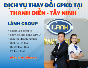 Dịch Vụ Thay Đổi Giấy Phép Kinh Doanh Tại Phường Thanh Điền, Tây Ninh | Lành Group